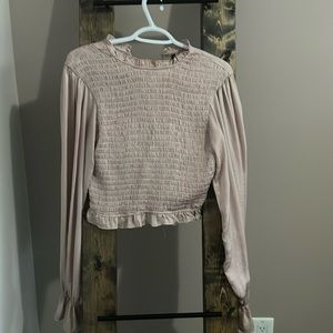 SMALL BLUSH BLOUSE/ long sleeves/ pink shirt/